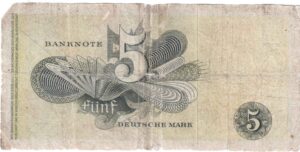 Fünfmarkschein der Bank deutscher Länder von 1948, Ro. 252, Rückseite